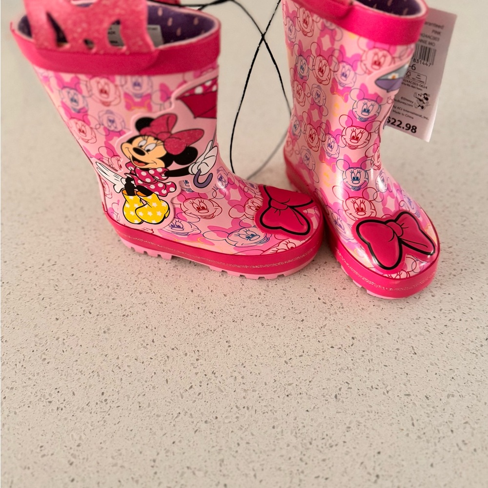 Disney Minnie Mouse Pink Kids Rain Boots